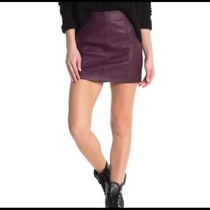 Free People Faux Leather Modern Femme Mini Skirt